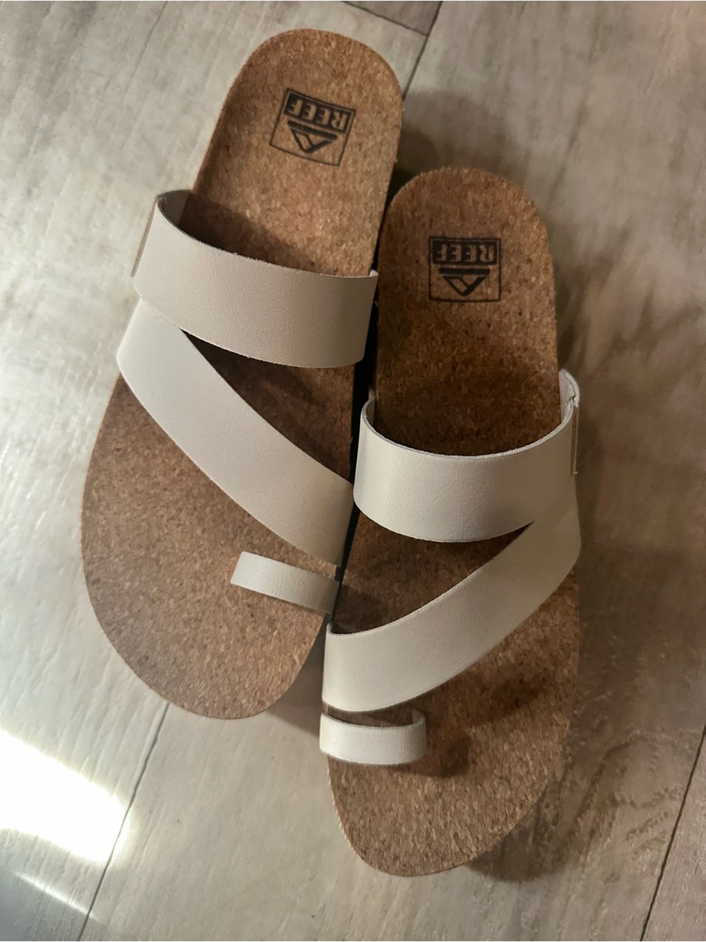 Reef Women's Cream Strappy Cork Slide Sandals